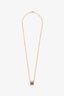 Hermès Gold Toned Metal/Dark Teal Mini H Pop Necklace