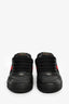 Gucci Black Leather Guccissima Web Details Sneaker Size 7.5