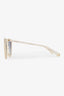 Gucci White Round-Frame Sunglasses with Chain