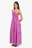 Matteau Purple Silk Tiered Halter Neck Maxi Dress Size  2