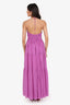 Matteau Purple Silk Tiered Halter Neck Maxi Dress Size  2