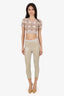 Fabiana Filippi Beige/Grey Suede Leggings Estimated Size S