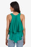 DSquared2 Green Ruffle Detail Silk Sleeveless Top Size 42