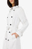 Arthur Mendonca White Crinkle Trench Coat Size 4