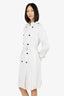 Arthur Mendonca White Crinkle Trench Coat Size 4