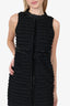 Roland Mouret Black Beaded Distressed Ruffle Dress Size 2