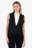 The Kooples Black Wool Single Breasted Vest Size 38