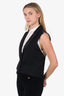 The Kooples Black Wool Single Breasted Vest Size 38