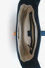 Gucci Blue/Cream Leather/Canvas Floral Horsebit Jackie Shoulder Bag