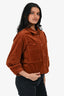 Sessùn Toffee Corduroy Cropped Button Down Jacket Size S