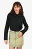 Citizens of Humanity Black Poplin Button Down Cropped Top Size S