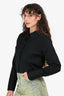 Citizens of Humanity Black Poplin Button Down Cropped Top Size S