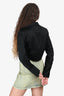 Citizens of Humanity Black Poplin Button Down Cropped Top Size S