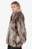 Henry Furs Vintage Cream/Brown Fox Fur Short Coat Estimated Size S