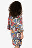 Etro Blue/Red Printed Silk Kaftan Dress Size 44