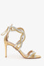 Aquazzura Gold/Silver Leather Strappy Heels Size 36