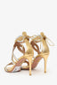 Aquazzura Gold/Silver Leather Strappy Heels Size 36