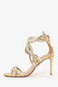 Aquazzura Gold/Silver Leather Strappy Heels Size 36
