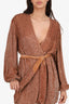 Retrofete Bronze Sequin Wrap Mini Dress Size S
