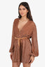 Retrofete Bronze Sequin Wrap Mini Dress Size S