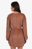 Retrofete Bronze Sequin Wrap Mini Dress Size S