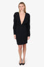 Alexandre Vauthier Black V-Neck Shoulder Pad Dress Size 40