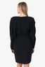 Alexandre Vauthier Black V-Neck Shoulder Pad Dress Size 40
