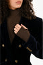 Saint Laurent Navy Velvet Double Breasted Blazer Size 46