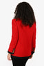 Saint Laurent Red Wool Two-Tone Bouclé Tweed Blazer Size 42