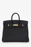 Hermès 2024 Black Leather Birkin 25 GHW
