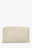Pre-Loved Chanel™ 2011 Cream Lambskin Leather Jumbo 3 Accordion Flap Bag