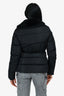 Moncler Black Double Breasted Rabbit Fur Collar Down Jacket Size 1