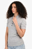 Burberry Grey Cotton Polo Short Sleeve Shirt Size S