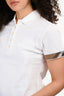 Burberry White Cotton with Novacheck details Polo Short Sleeve Shirt Size M