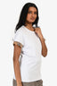 Burberry White Cotton with Novacheck details T-Shirt Size M