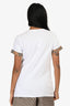Burberry White Cotton with Novacheck details T-Shirt Size M