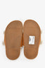 Fendi Brown Suede Shearling Sandals Size 37.5