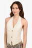 Helmut Lang Cream Backless Tailored Waistcoat Top Size 2