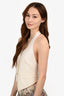 Helmut Lang Cream Backless Tailored Waistcoat Top Size 2