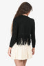 McQ Black Knit Fringe Cropped Sweater Size S