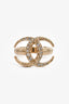 Pre-Loved Chanel™ 2015 Champagne Gold Toned CC Crystal Ring