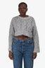 REMAIN Birger Grey Mohair 'Billy' Cropped Knit Sweater Size 10