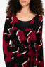 Diane von Furstenberg Black/Burgundy Wool 'Richley Dove Bloom' Wrap Dress Size S