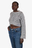 REMAIN Birger Grey Mohair 'Billy' Cropped Knit Sweater Size 10