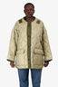 The Frankie Shop Olive Green Teddy Oversized Quilted Jacket Size M/L