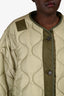 The Frankie Shop Olive Green Teddy Oversized Quilted Jacket Size M/L
