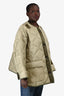The Frankie Shop Olive Green Teddy Oversized Quilted Jacket Size M/L