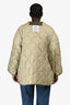 The Frankie Shop Olive Green Teddy Oversized Quilted Jacket Size M/L