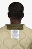 The Frankie Shop Olive Green Teddy Oversized Quilted Jacket Size M/L
