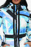 Emilio Pucci Blue/White Down Hooded Puffer Midi Jacket Size 36